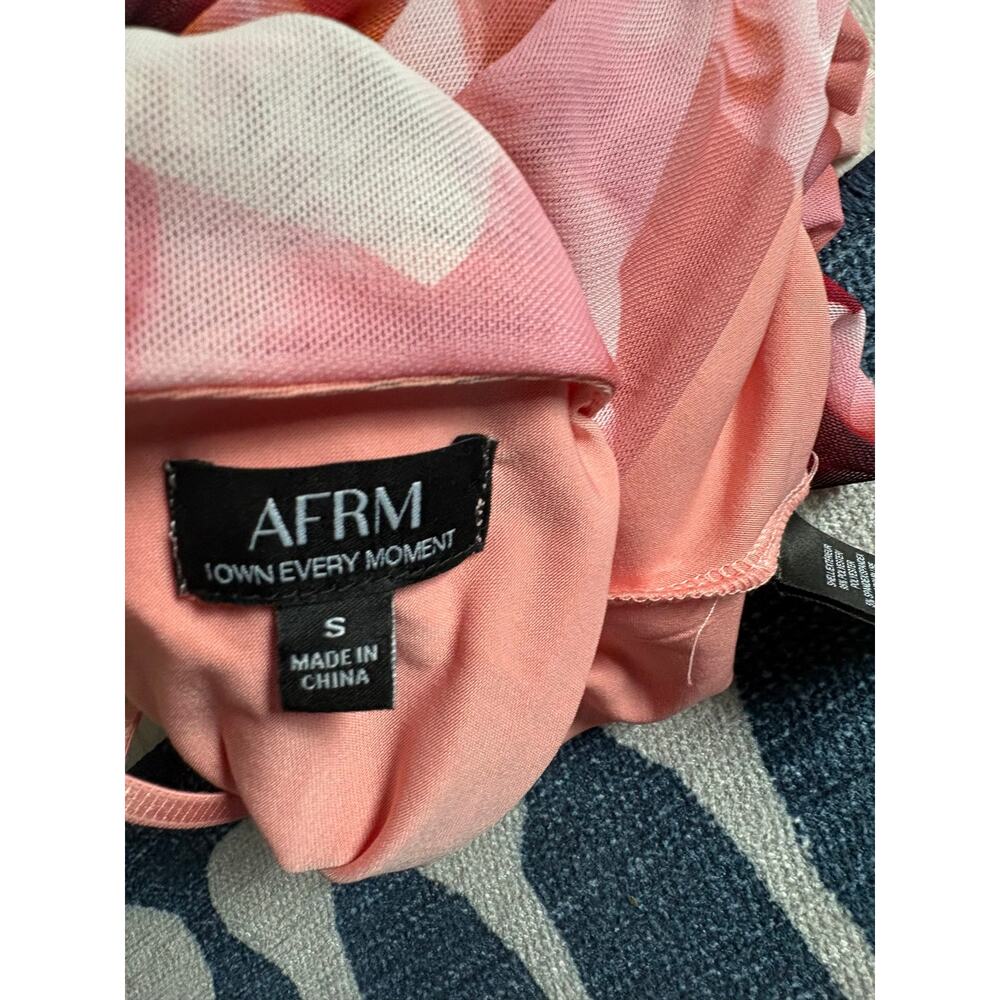 AFRM Shea Floral Maxi Dress Small Rose Pink Slip Square Neck Bodysuit NWT - Picture 4 of 6